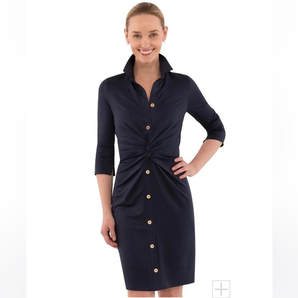 Gretchen Scott Designs Dresses & Skirts - Gretchen Scott- Twist & Shout Navy Dress, size Small